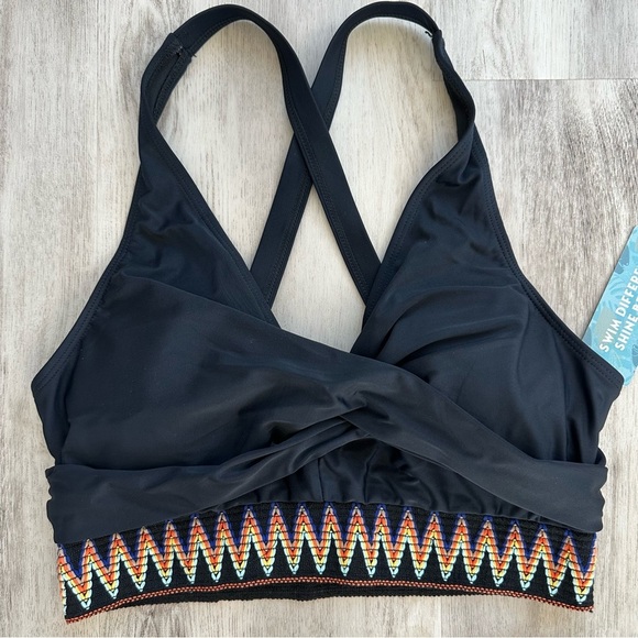 New Women’s Bikini Set Swimsuit High Waisted Tummy Control Large Black 2 Piece - Picture 3 of 6